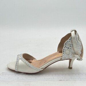 XYD Women's Sandals, Chic Peep Toe, D'Orsay Kitten Low Heels, Rhinestone Studs,